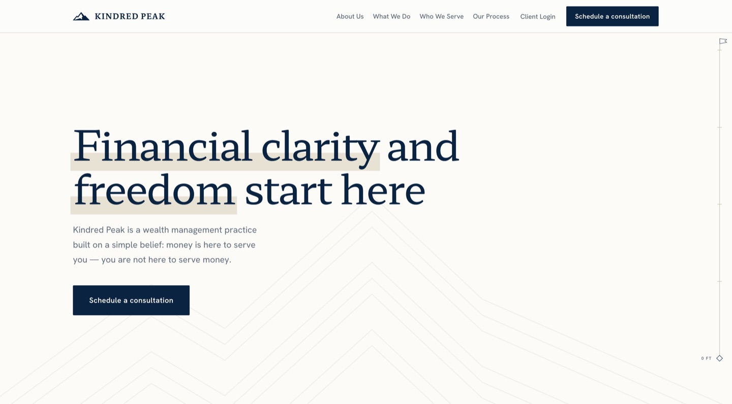 The Kindred Peak website